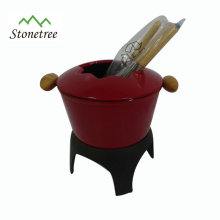 Service à fondue au fromage avec émail et fonte